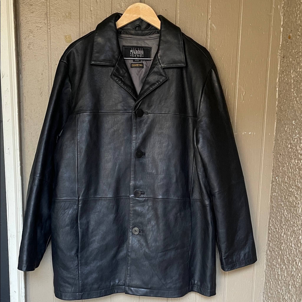 Wilson Vintage Black Leather Coat